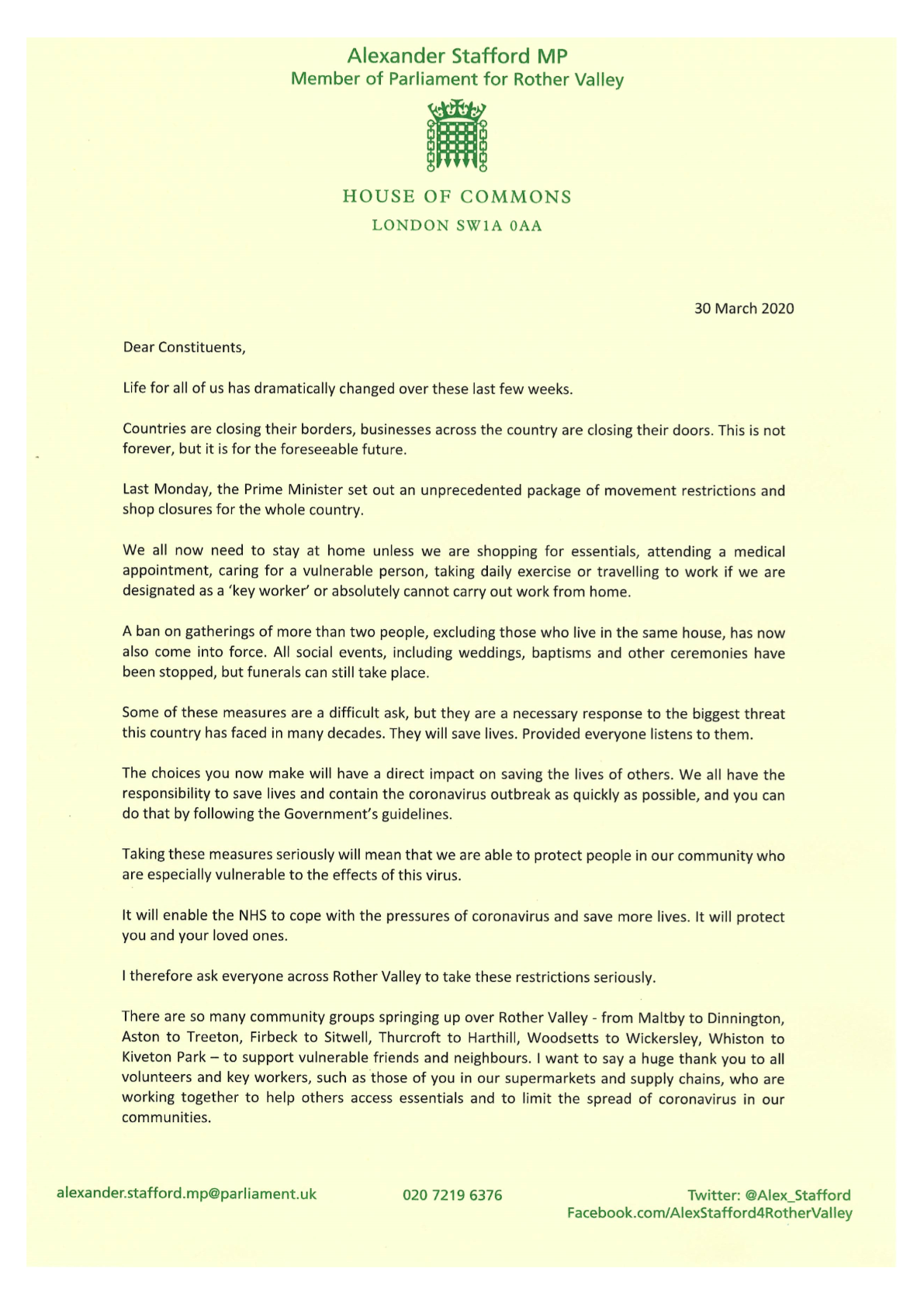 Open Letter Page One