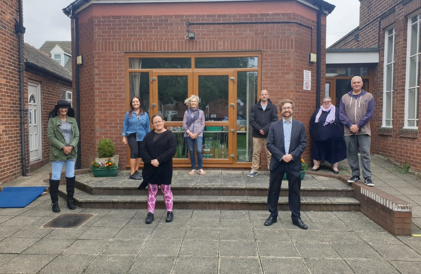 Alexander Stafford MP and volunteers at Maltby foodbank