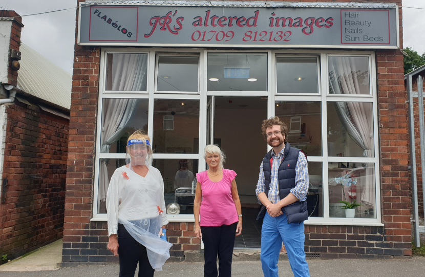 Alexander Stafford MP visits JRS Altered Images in Maltby as part of his Rother Valley Open for Business campaign