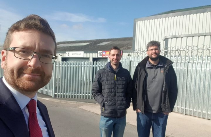 Alexander Stafford with developers at New Orchard Lane, Thurcroft