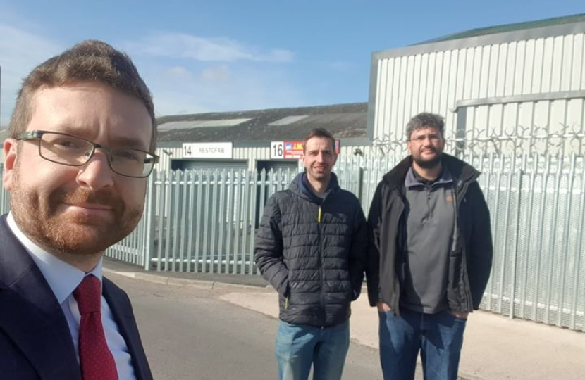 Alexander Stafford with developers at New Orchard Lane, Thurcroft