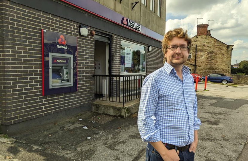 Alexander outside former NatWest branch in Wickersley.