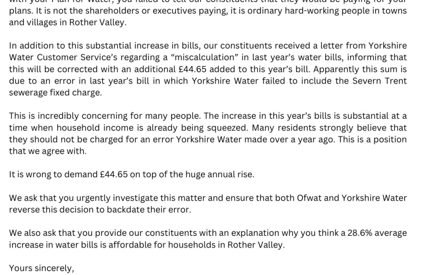 Letter to the Secretary of State