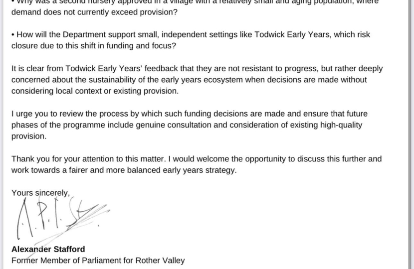 Letter to Secretary of State for Education Page 2