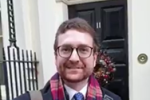 Alexander outside Number 11 Downing Street