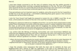 Letter Alexander Stafford sent to Dinnington Town Council about opposition to development