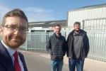 Alexander Stafford with developers at New Orchard Lane, Thurcroft