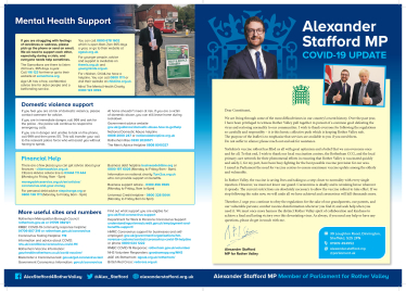 Alexander Stafford COVID leaflet