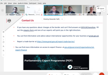 Alexander hosting the first Parliamentary Export Programme event 