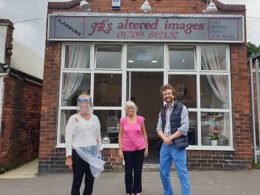 Alexander Stafford MP visits JRS Altered Images in Maltby as part of his Rother Valley Open for Business campaign