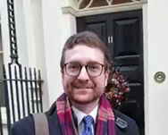 Alexander outside Number 11 Downing Street