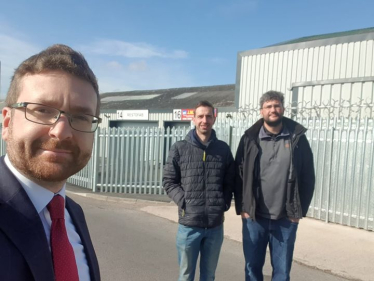 Alexander Stafford with developers at New Orchard Lane, Thurcroft