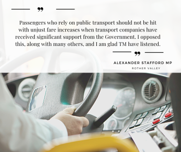 Alexander Stafford MP transport hike quote