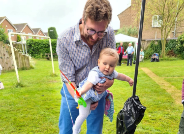 Alexander at Ulley Country Park with his baby daughter