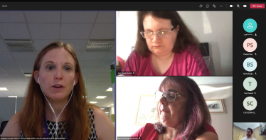 Screenshot of a webcall involving Alexander Stafford